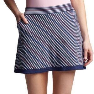 Peter Millar Navy and White Striped Skort
